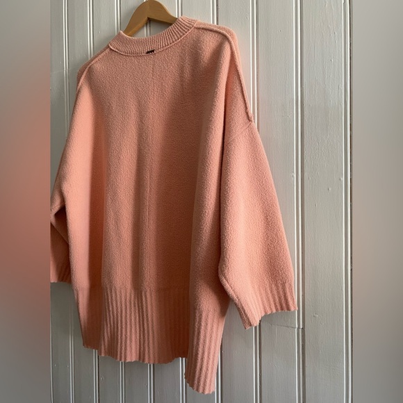 FREE PEOPLE peaches tunic sweater dusty pink oversized mock neck small - Picture 6 of 10